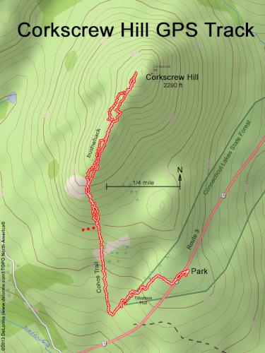 GPS track in June at Corkscrew Hill in northern New Hampshire