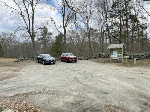 parking in April at Cormier Woods in eastern Massachusetts