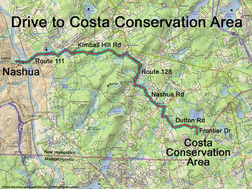 Costa Conservation Area drive route