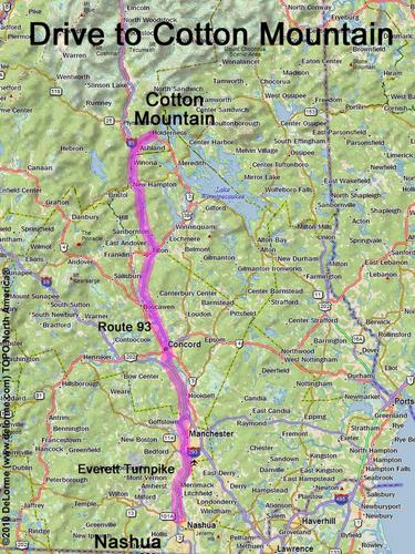 Cotton Mountain drive route