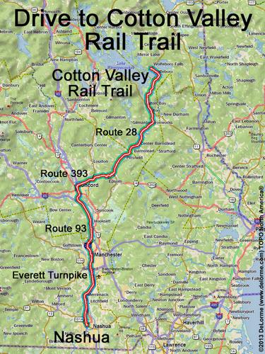Cotton Valley Rail Trail drive route