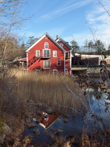 house in November beside Cotton Valley Rail Trail near Wolfeboro in New Hampshire