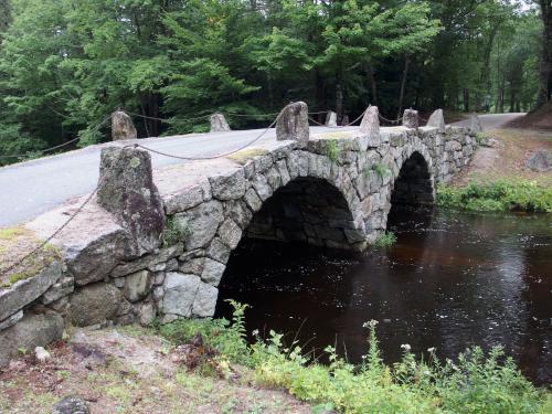historic stone bridge where Jones Road crosses Beard Brook near Cottrell Forest in Hillsboro, New Hampshire