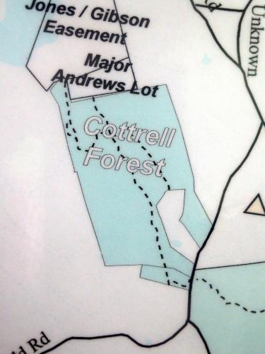 trail map at Cottrell Forest near Hillsboro in southern New Hampshire