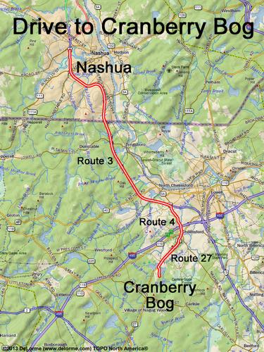 Cranberry Bog drive route