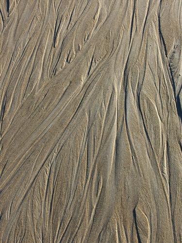 abstract pattern in the sand at low tide on Crane Beach in Massachusetts