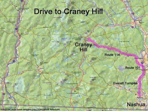 Craney Hill drive route