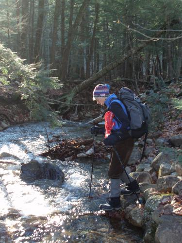 stream crossing on the trail to Mount Crawford in New Hampshire