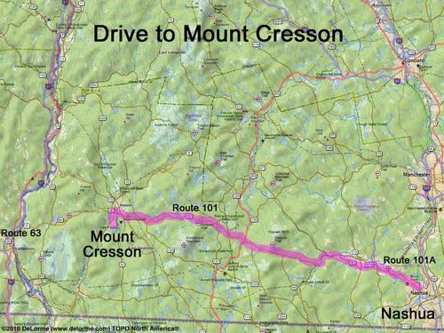 Mount Cresson drive route
