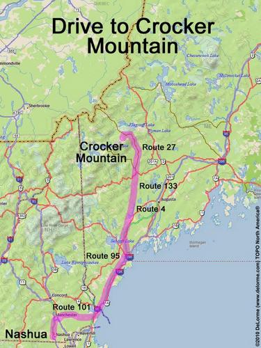 Crocker Mountain drive route