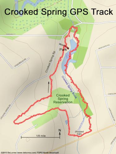 GPS track in September at Crooked Spring in northeast MA