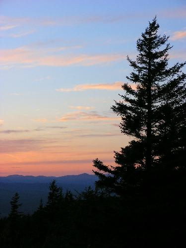 sunset on Crotched Mountain in New Hampshire