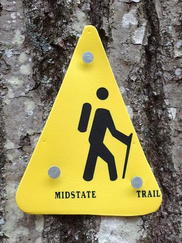 Midstate Trail sign on the way to Crow Hills near Leominster, MA