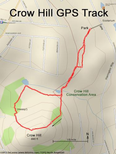 GPS track to Crow Hill in eastern Massachusetts