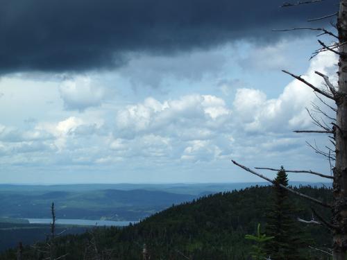 ominous clouds over Crystal Mountain in New Hampshire