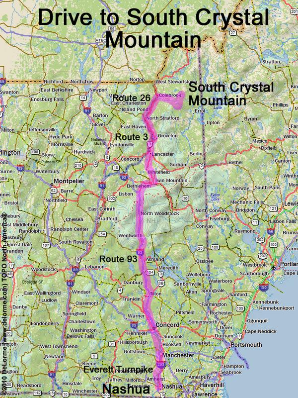 South Crystal Mountain drive route