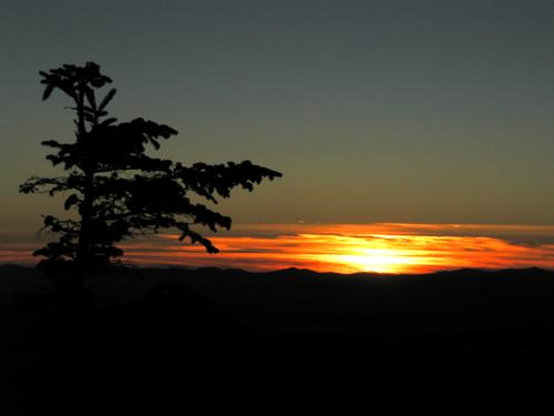 sunset on Mount Cube in New Hampshire
