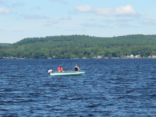 boat near Currier Point on Lake Massabesic in New Hampshire