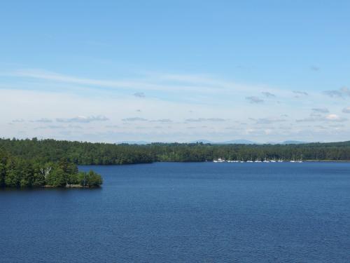 view west from Barringers Cliffs near Currier Point on Lake Massabesic in New Hampshire