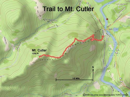 GPS track to Mount Cutler in Maine