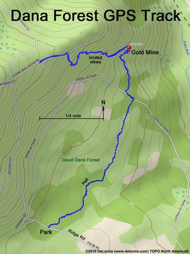 GPS track to David Dana Forest in northern New Hampshire