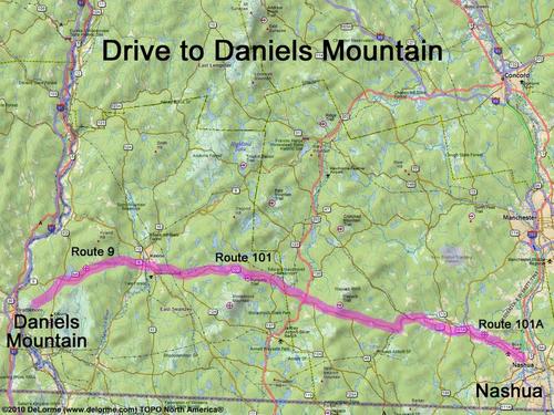 Daniels Mountain drive route