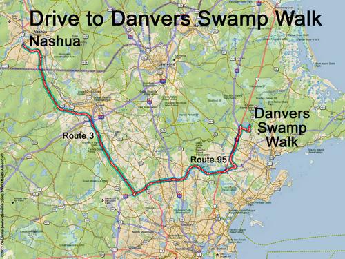 Danvers Swamp Walk route