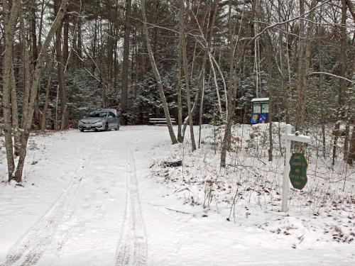 parking in January at Danville Town Forest in southern New Hampshire