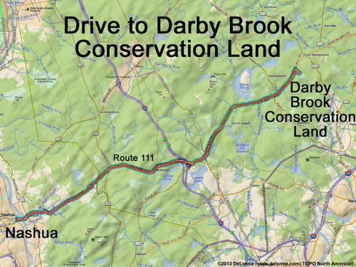 Darby Brook Conservation Area drive route