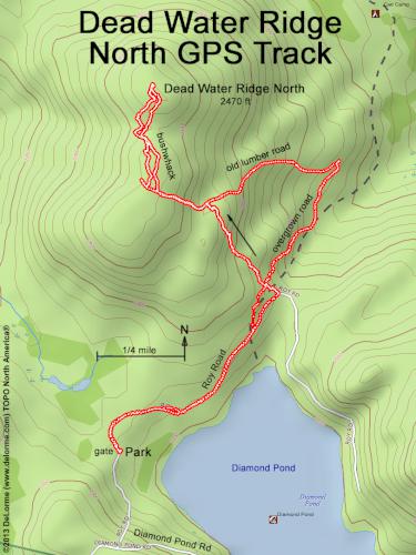 GPS track to Dead Water Ridge North in northern New Hampshire