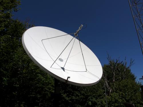 satellite communications dish on Dead Water Ridge South in northern New Hampshire