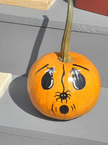 painted pumpkin at Deerfield Fair in New Hampshire
