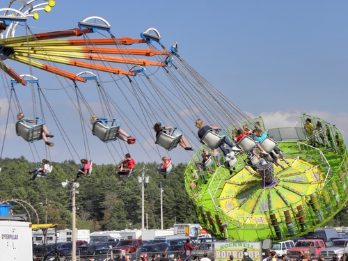 exciting amusement-park rides at Deerfield Fair in New Hampshire