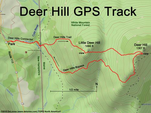 GPS track to Deer Hill in western Maine