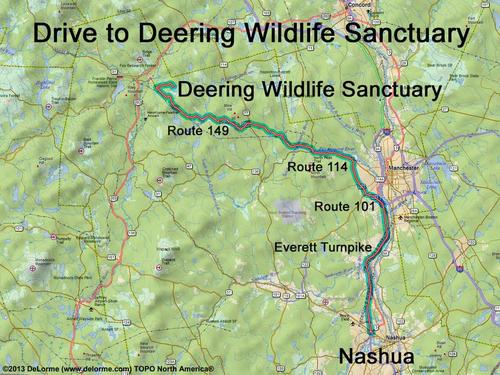 Deering Wildlife Sanctuary drive route