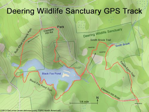 GPS track at Deering Wildlife Sanctuary in southern New Hampshire