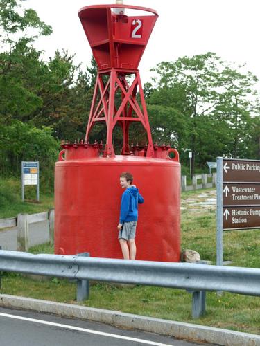 Carl checks out the navigation buoy at the entrance to Deer Island in northeast coastal Massachusetts