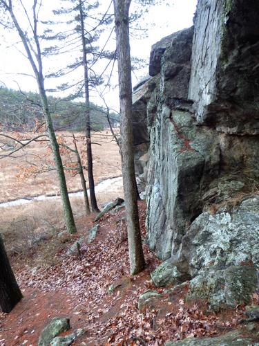 cliff face at Deer Leap Natural Area in New Hampshire