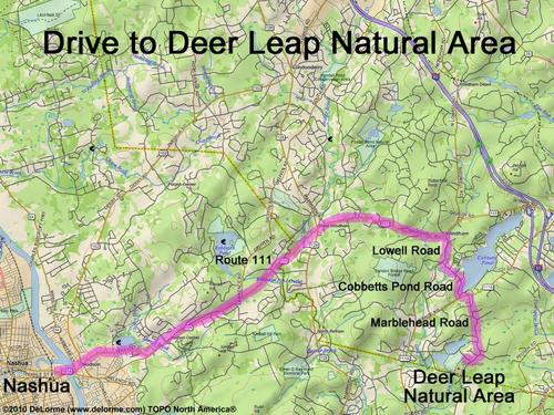 Deer Leap Natural Area drive route