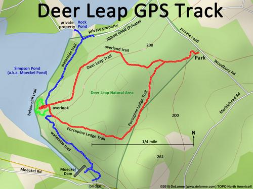 GPS track to Deer Leap Natural Area in New Hampshire
