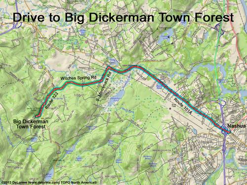 Big Dickerman Town Forest drive route