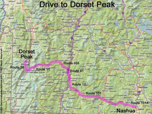 Dorset Peak drive route