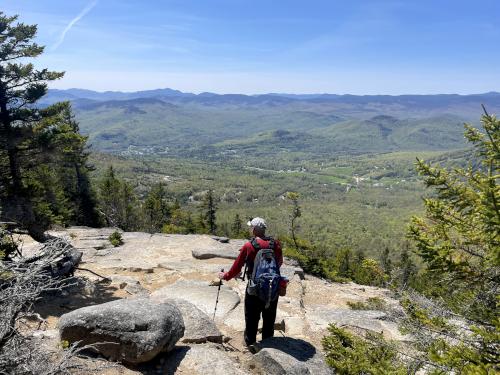view west in May from South Doublehead Mountain in New Hampshire