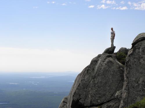 hiker on the South Peak of Doubletop Mountain in Maine