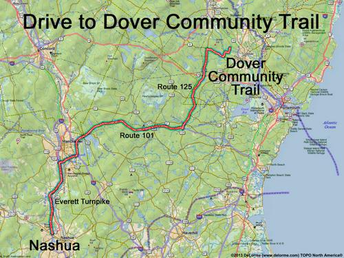 Dover Community Trail drive route