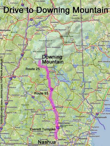 Downing Mountain drive route