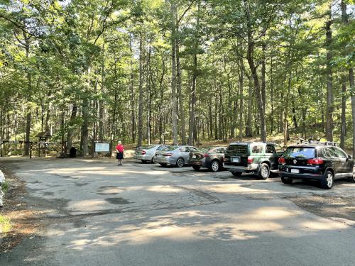 parking in August at Lowell-Dracut-Tyngsboro State Forest in eastern Massachusetts