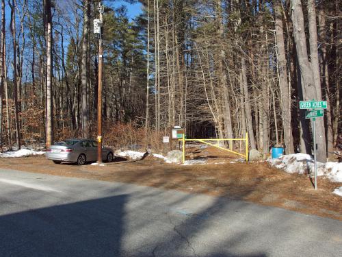 roadside parking at Drummer Hill Conservation Area at Keene in southwest New Hampshire