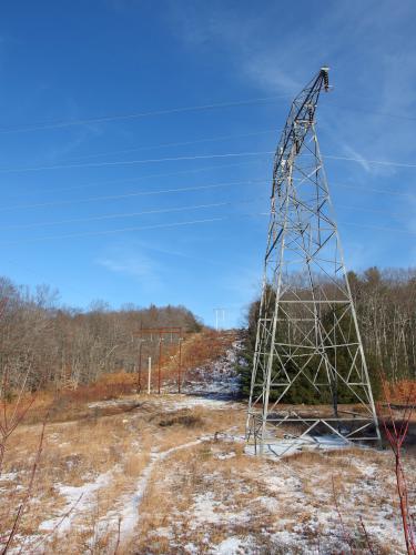 power lines at Drummer Hill Conservation Area at Keene in southwest New Hampshire
