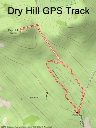 GPS track in November at Dry Hill in western MA